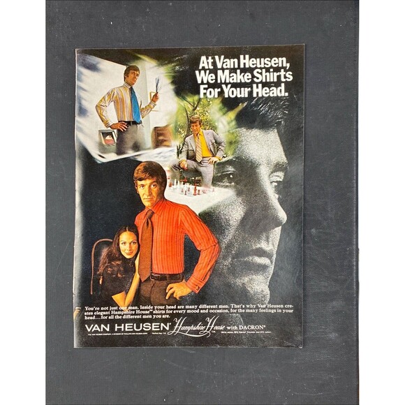 Van Heusen "Hampshire House Dress Shirts with Dacron" Playboy Vintage Print Ad - Picture 3 of 3